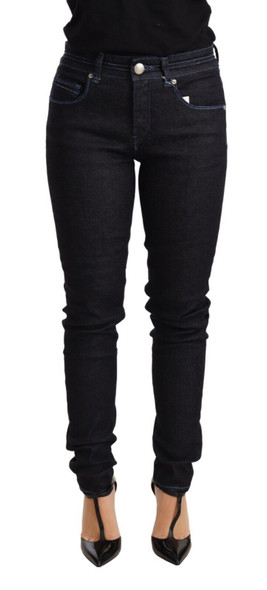 Blue Cotton Low Waist Slim Fit Denim Women Trouser Jeans Blue Cotton Low Waist Slim Fit Denim Women Trouser Jeans