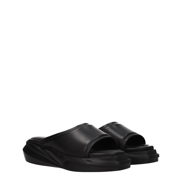 Alyx Black Leather Slippers Sandals AL8547243917577BT Alyx Black Leather Slippers Sandals AL8547243917577BT