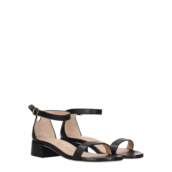 Stuart Weitzman Black Leather Flat Sandals Stuart Weitzman Black Leather Flat Sandals