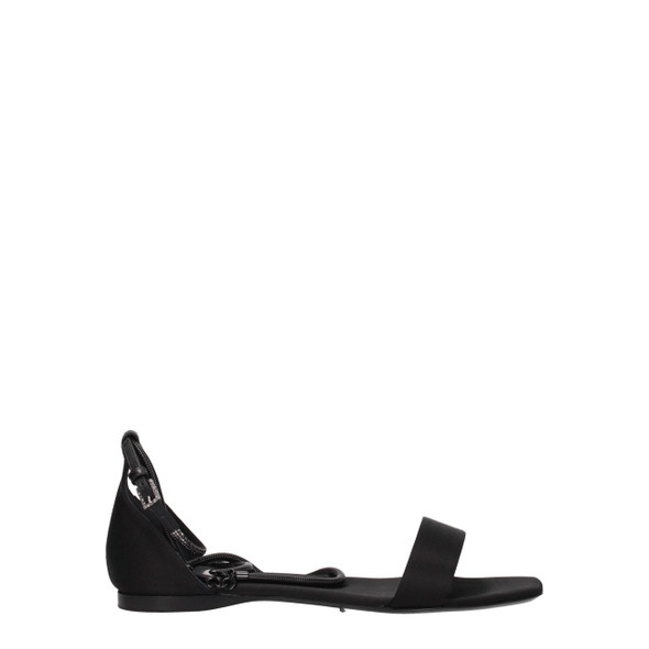 Max Mara Black Satin Flat Sandals Max Mara Black Satin Flat Sandals