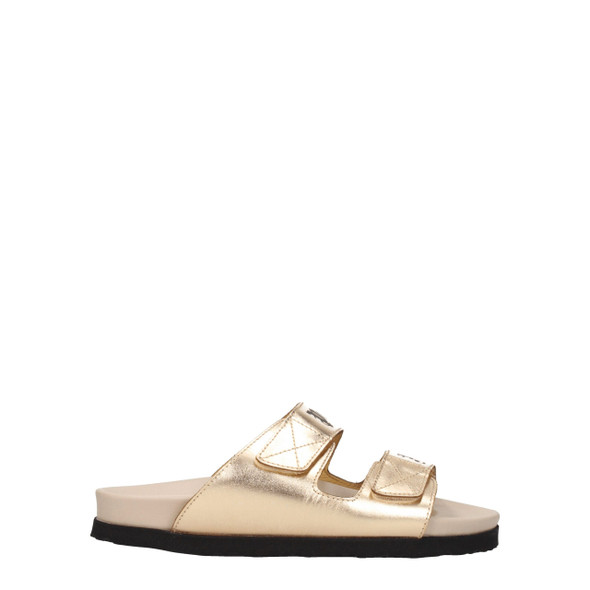 Gold Leather Slippers Sandals Gold Leather Slippers Sandals