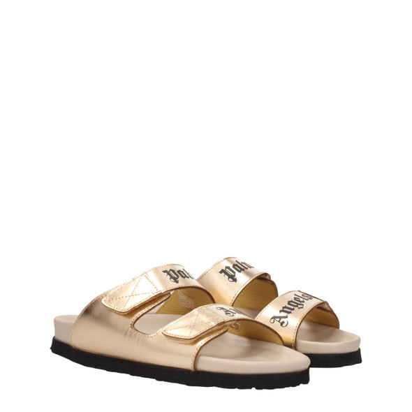 Gold Leather Slippers Sandals Gold Leather Slippers Sandals