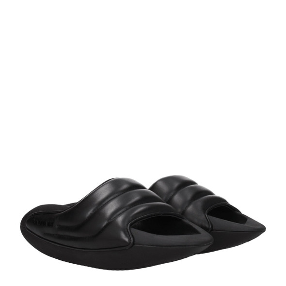 Balmain Black Leather Slippers Sandals BA8547345924361BT Balmain Black Leather Slippers Sandals BA8547345924361BT