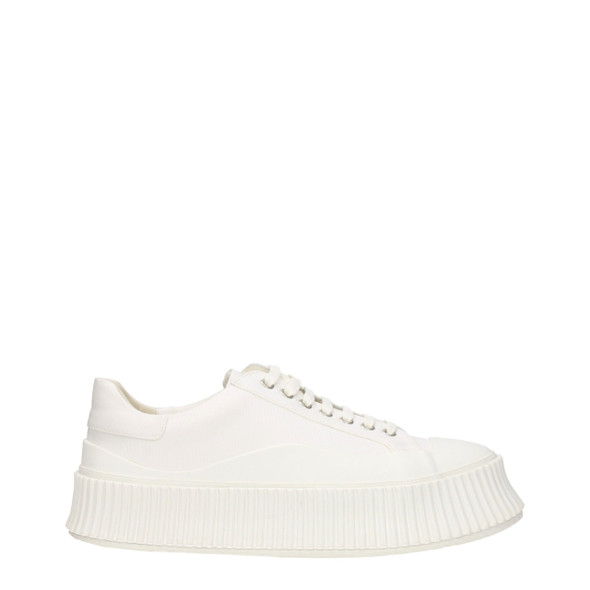 Jil Sander White Fabric Platform Sneakers Jil Sander White Fabric Platform Sneakers