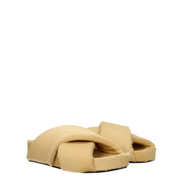 Beige Horsehair Slippers Sandals Beige Horsehair Slippers Sandals