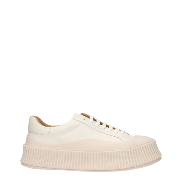 Jil Sander Beige Leather Platform Sneakers Jil Sander Beige Leather Platform Sneakers