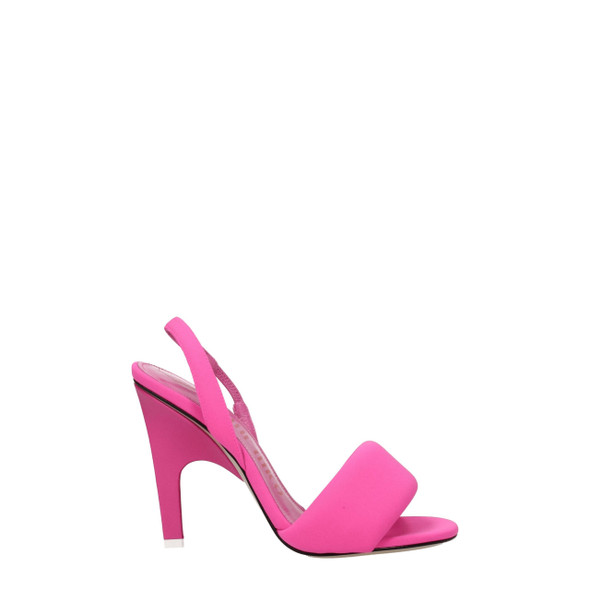 Pink Fabric Stiletto Heels Sandals Pink Fabric Stiletto Heels Sandals