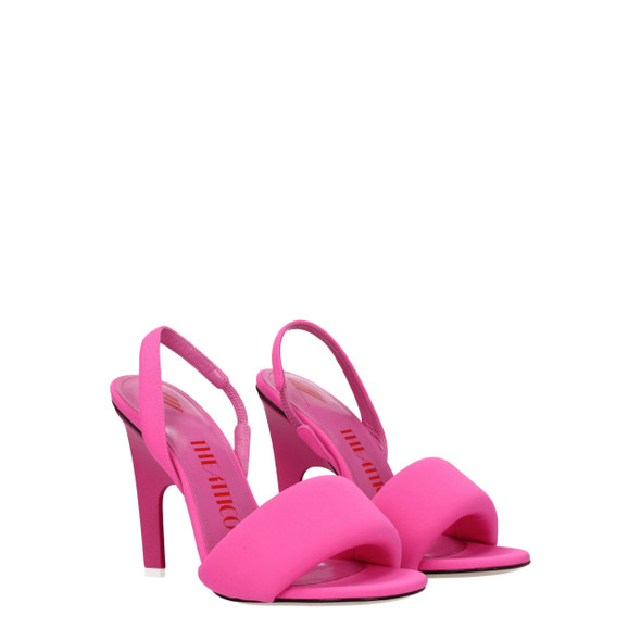 Pink Fabric Stiletto Heels Sandals Pink Fabric Stiletto Heels Sandals