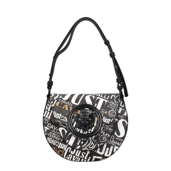 Just Cavalli Black Polyester Shoulder Bags Just Cavalli Black Polyester Shoulder Bags