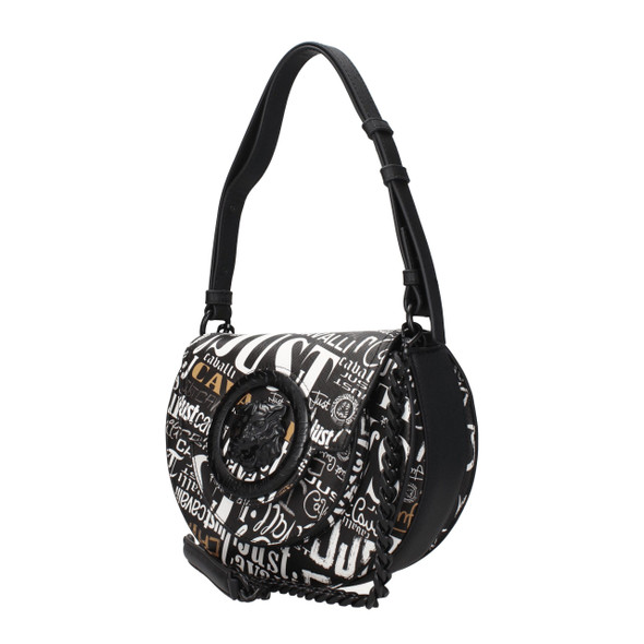 Just Cavalli Black Polyester Shoulder Bags Just Cavalli Black Polyester Shoulder Bags