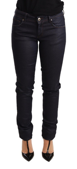 Ermanno Scervino Blue Low Waist Skinny Slim Trouser Cotton Jeans Ermanno Scervino Blue Low Waist Skinny Slim Trouser Cotton Jeans