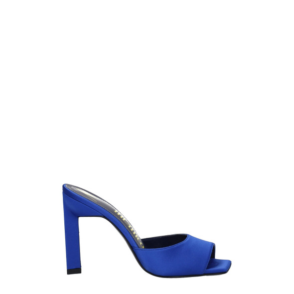The Attico Blue Satin Stiletto Heels Sandals The Attico Blue Satin Stiletto Heels Sandals
