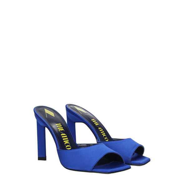 The Attico Blue Satin Stiletto Heels Sandals The Attico Blue Satin Stiletto Heels Sandals