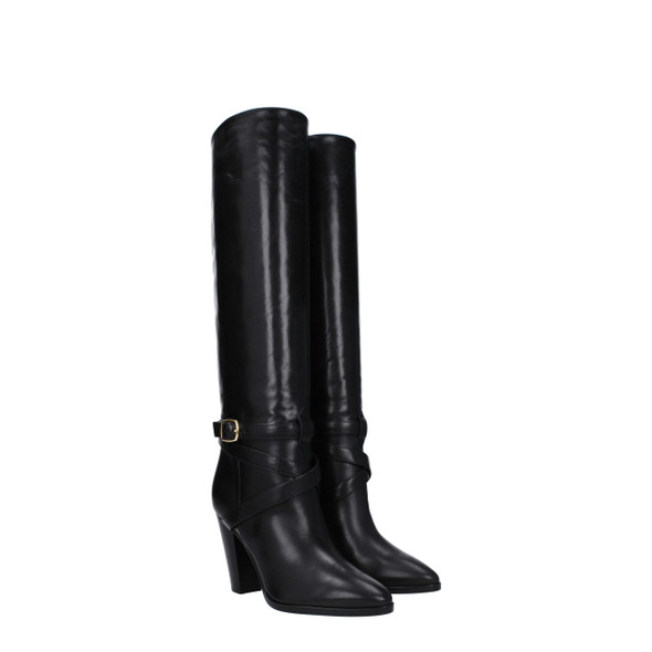 Black Leather High Heel Boots Black Leather High Heel Boots
