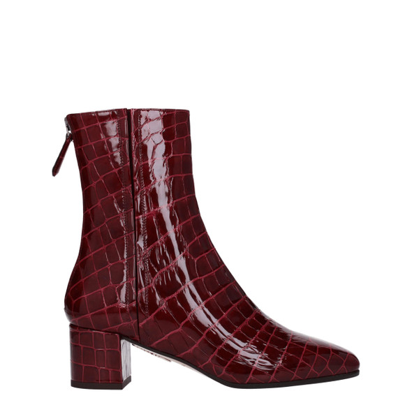 Aquazzura Red Leather Ankle Boots Aquazzura Red Leather Ankle Boots