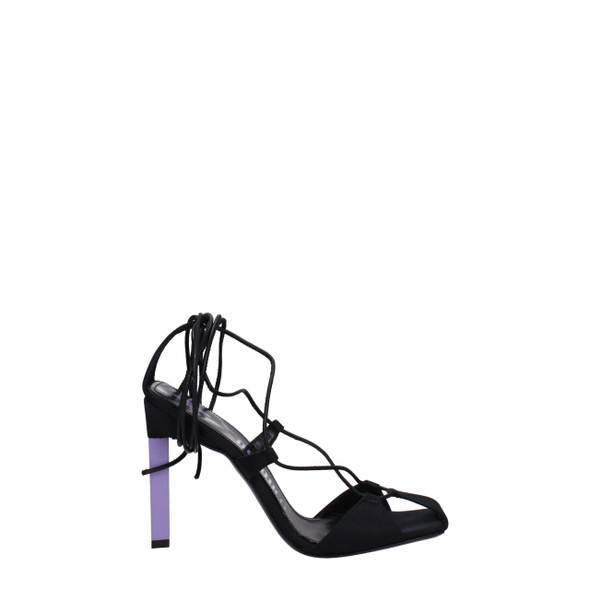 Black Fabric Stiletto Heels Sandals Black Fabric Stiletto Heels Sandals