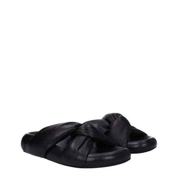 Black Leather Slippers Sandals MA8547442884873BT Black Leather Slippers Sandals MA8547442884873BT