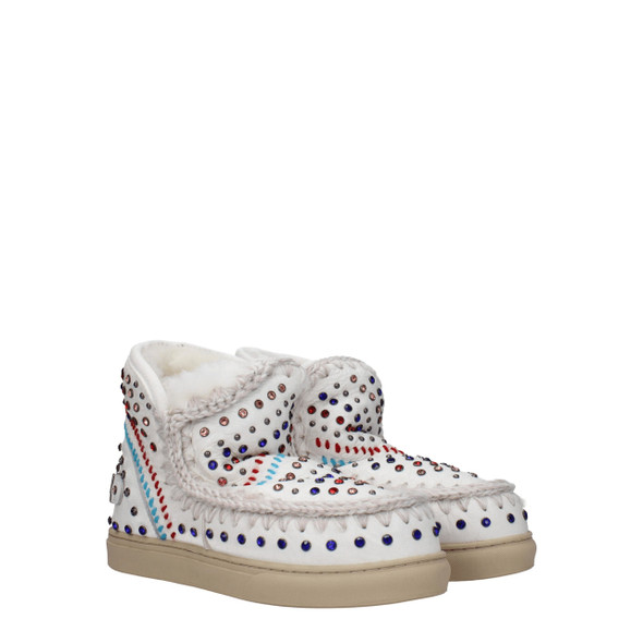 Mou White Leather Ankle Boots Mou White Leather Ankle Boots