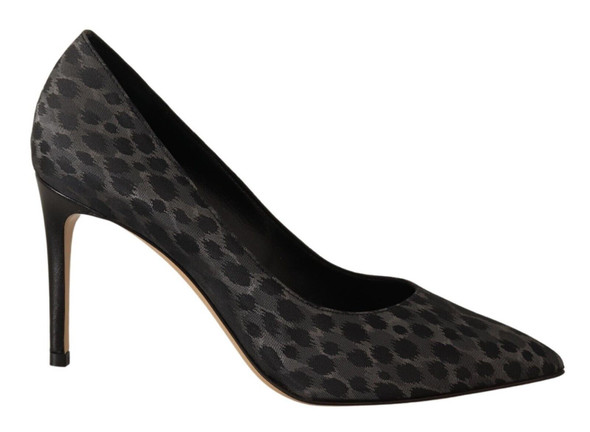 Sofia Black Leopard Leather Stiletto High Heels Pumps Shoes Sofia Black Leopard Leather Stiletto High Heels Pumps Shoes
