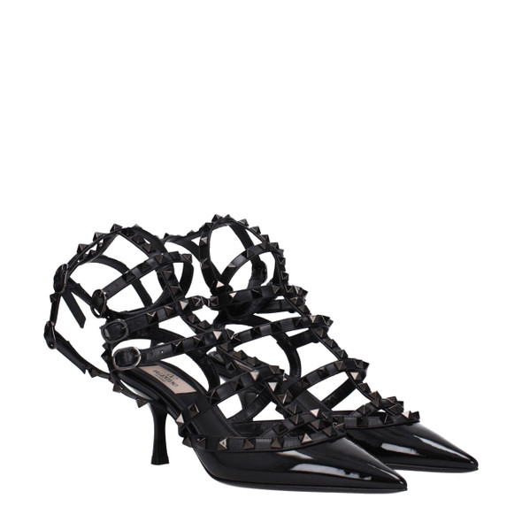 Valentino Garavani Black Leather Stiletto Heels Sandals Valentino Garavani Black Leather Stiletto Heels Sandals