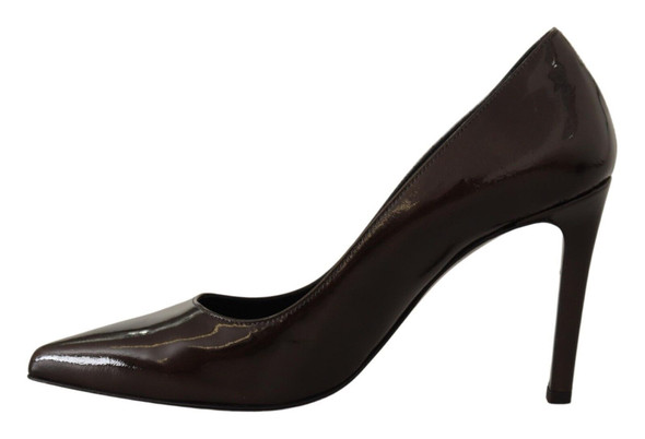 Brown Patent Leather Stiletto Heels Pumps Shoes Brown Patent Leather Stiletto Heels Pumps Shoes