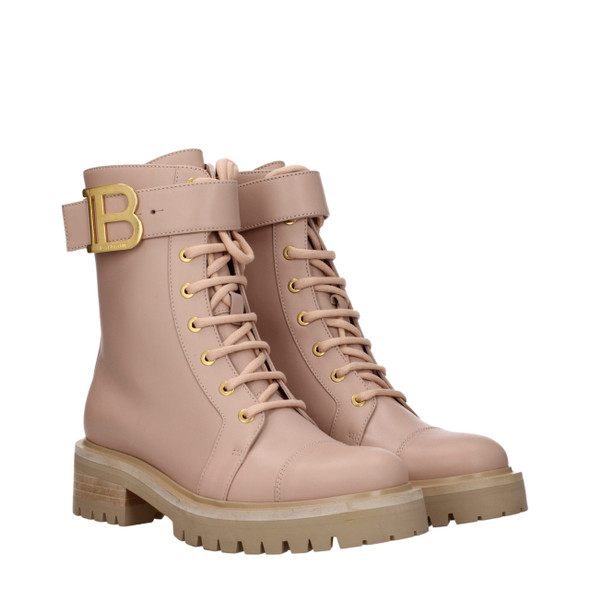 Balmain Beige Leather Ankle Boots Balmain Beige Leather Ankle Boots