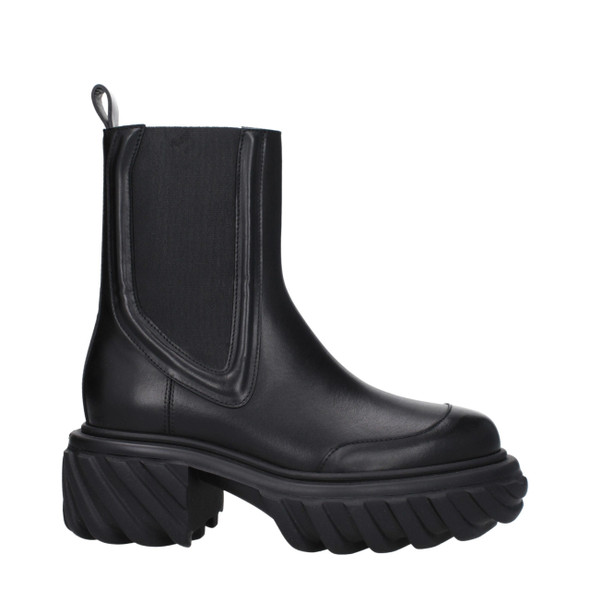 Off-White Black Leather Ankle Boots OF8595927925001BT Off-White Black Leather Ankle Boots OF8595927925001BT
