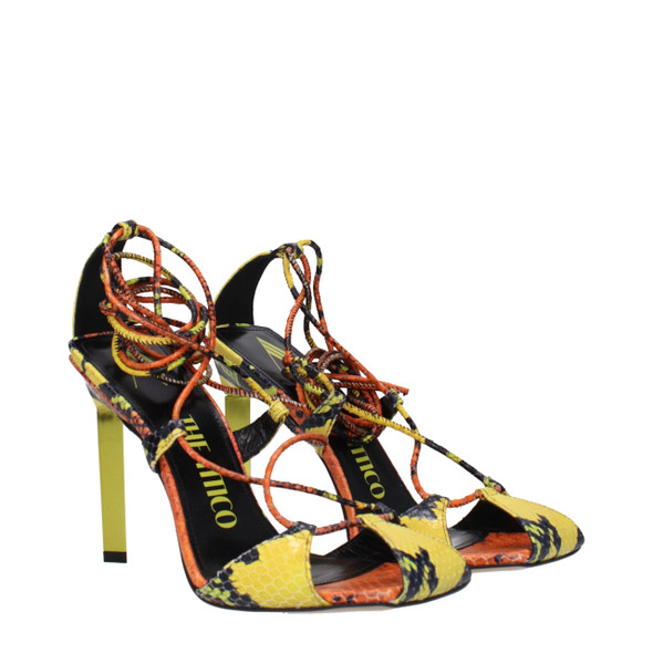 The Attico Orange Leather Stiletto Heels Sandals The Attico Orange Leather Stiletto Heels Sandals