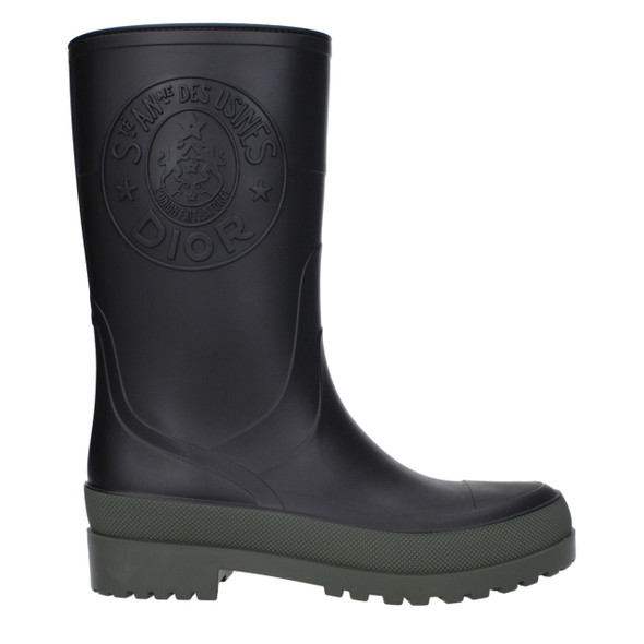 Christian Dior Black Cotton Rain Boots Christian Dior Black Cotton Rain Boots