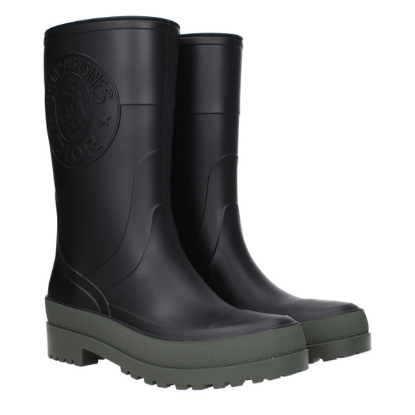 Christian Dior Black Cotton Rain Boots Christian Dior Black Cotton Rain Boots