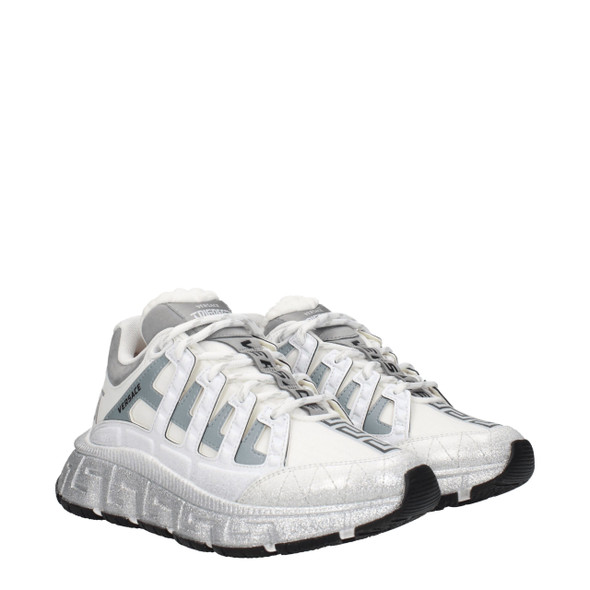 Versace White Fabric Athletic Sneakers VE8547404349705BT Versace White Fabric Athletic Sneakers VE8547404349705BT