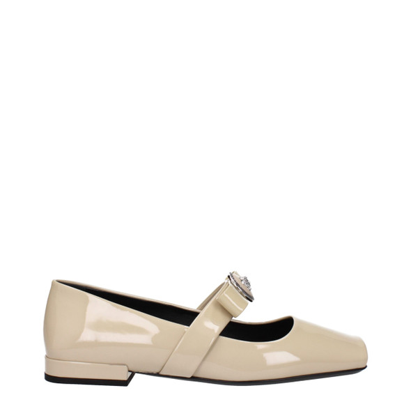 Versace Beige Leather Ballet Flats Versace Beige Leather Ballet Flats