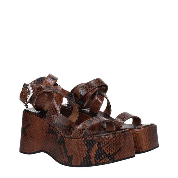 Paris Texas Brown Leather Wedges Sandals Paris Texas Brown Leather Wedges Sandals