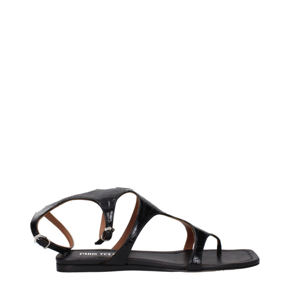 Paris Texas Black Leather Flip-Flop Sandals Paris Texas Black Leather Flip-Flop Sandals