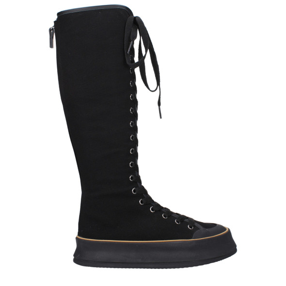 Max Mara Black Fabric Lace-Up Boots Max Mara Black Fabric Lace-Up Boots