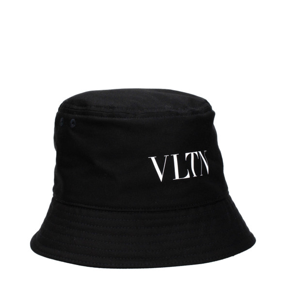 Valentino Garavani Black Cotton Bucket Hats Valentino Garavani Black Cotton Bucket Hats