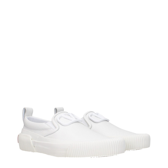 Valentino Garavani White Leather Slip-On Loafers Valentino Garavani White Leather Slip-On Loafers