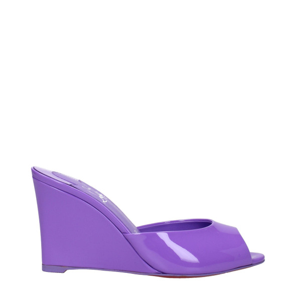 Purple Leather Wedges Sandals Purple Leather Wedges Sandals