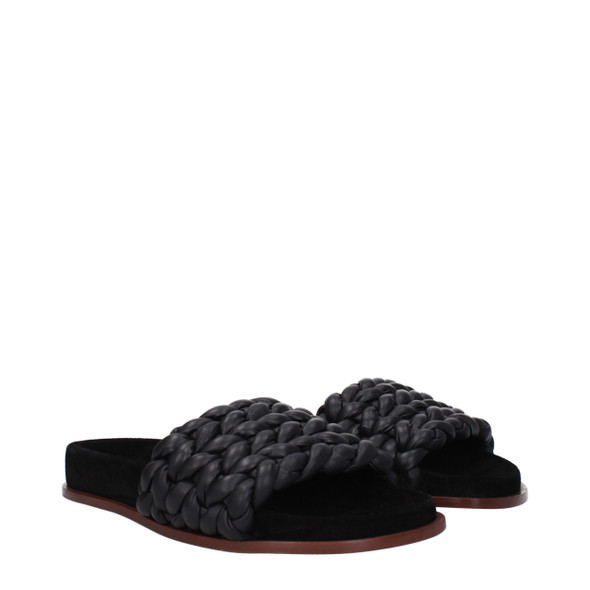 Chloé Black Leather Slippers Sandals Chloé Black Leather Slippers Sandals