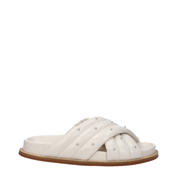 Beige Leather Slippers Sandals FA9314086191369BT Beige Leather Slippers Sandals FA9314086191369BT