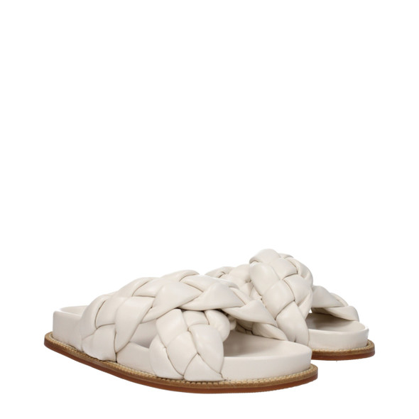 Beige Leather Slippers Sandals FA9314090942729BT Beige Leather Slippers Sandals FA9314090942729BT