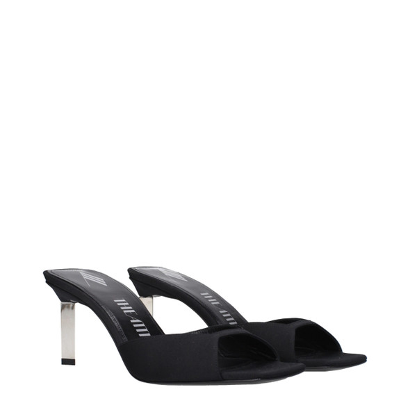 The Attico Black Satin Stiletto Heels Sandals The Attico Black Satin Stiletto Heels Sandals