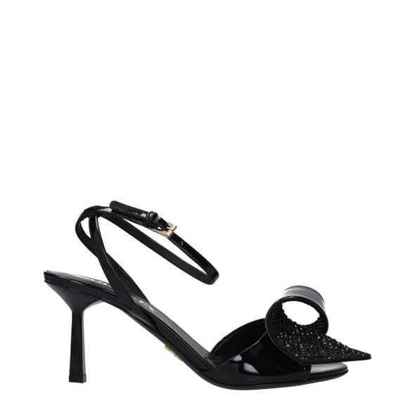 Black Leather Stiletto Heels Sandals PR9365256864009BT Black Leather Stiletto Heels Sandals PR9365256864009BT