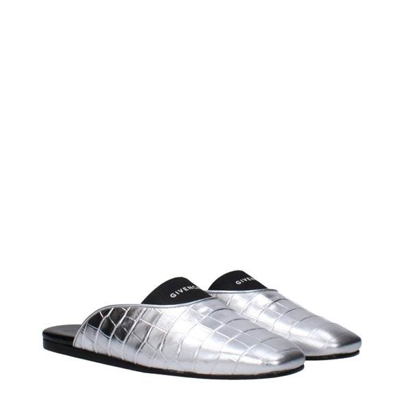 Givenchy Gray Leather Slippers Sandals Givenchy Gray Leather Slippers Sandals