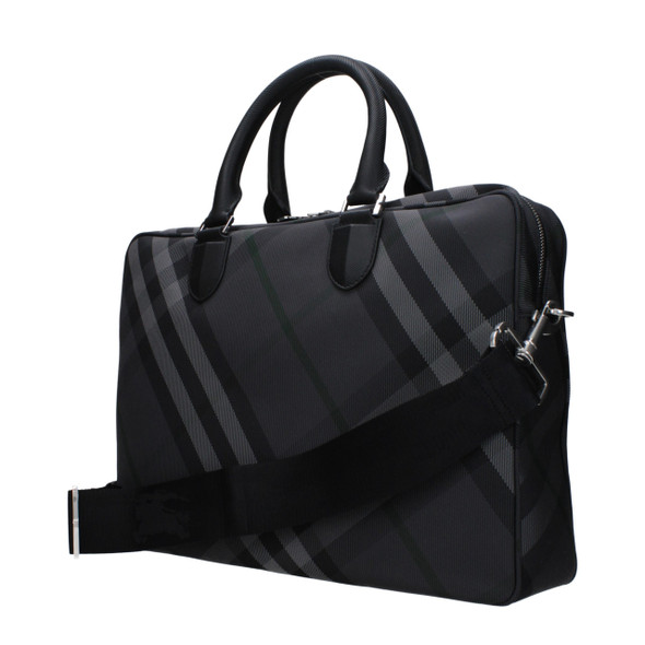 Burberry Gray Fabric Business And Laptop Bags Burberry Gray Fabric Business And Laptop Bags