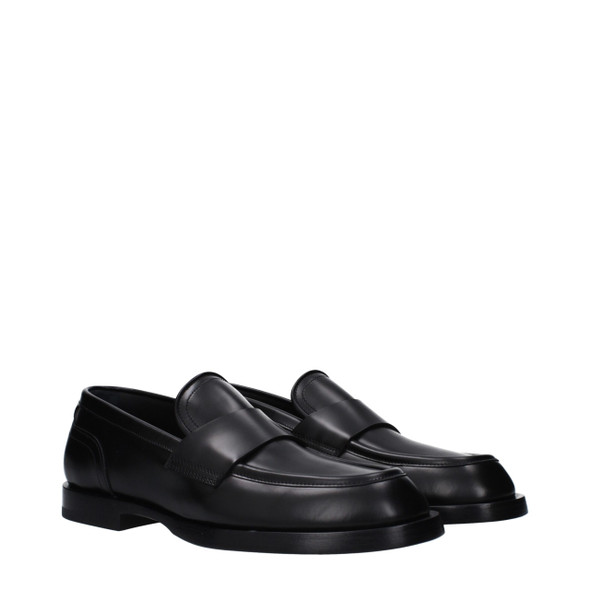 Dolce & Gabbana Black Leather Slip-On Loafers DO9489299931401BT Dolce & Gabbana Black Leather Slip-On Loafers DO9489299931401BT