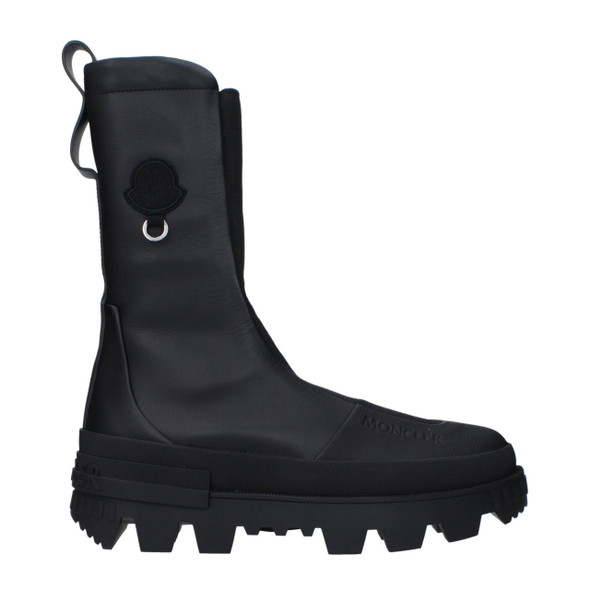 Moncler Black Leather Ankle Boots Moncler Black Leather Ankle Boots