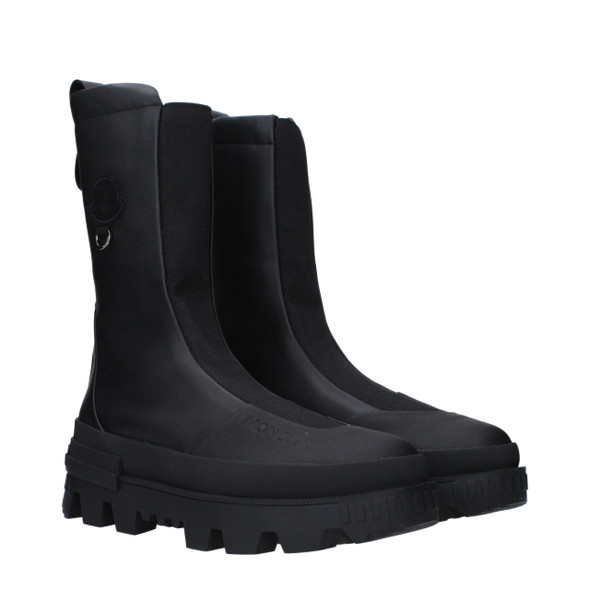 Moncler Black Leather Ankle Boots Moncler Black Leather Ankle Boots