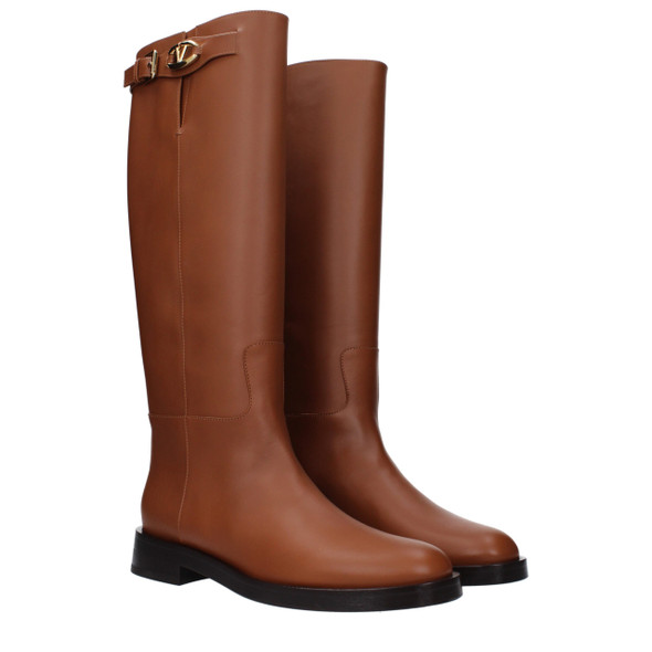 Valentino Garavani Brown Leather Boots Valentino Garavani Brown Leather Boots