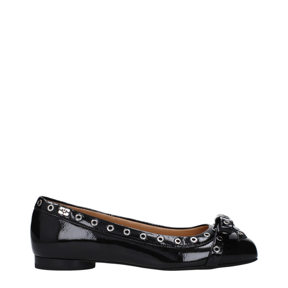 Ganni Black Leather Ballet Flats Ganni Black Leather Ballet Flats